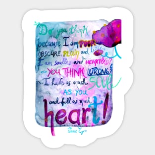 Jane Eyre quote Sticker